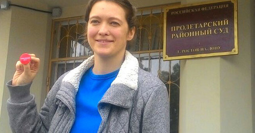 Elena Kulikova after court session. Photo by Konstantin Volgin for the 'Caucasian Knot'. Elena Kulikova after court session. Photo by Konstantin Volgin for the 'Caucasian Knot'.