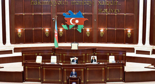 The sitting of the Azerbaijani Parliament. Photo © Sputnik / Murad Orujov https://ru.sputnik.az/azerbaijan/20170414/409826118/milli-medzhlis-plenarnoe-zasedanie.html The sitting of the Azerbaijani Parliament. Photo © Sputnik / Murad Orujov https://ru.sputnik.az/azerbaijan/20170414/409826118/milli-medzhlis-plenarnoe-zasedanie.html
