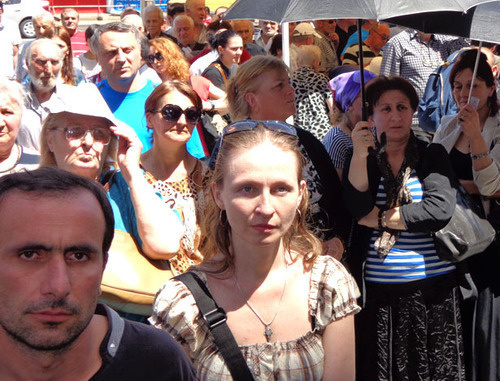 Protest action demanding to amend anti-discrimination law. Tbilisi, May 17, 2014. Photo by Inna Kukudzhanova for "Caucasian Knot" Protest action demanding to amend anti-discrimination law. Tbilisi, May 17, 2014. Photo by Inna Kukudzhanova for "Caucasian Knot"