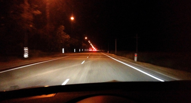 Night road. Photo by Nina Tumanova for the Caucasian Knot. Night road. Photo by Nina Tumanova for the Caucasian Knot.