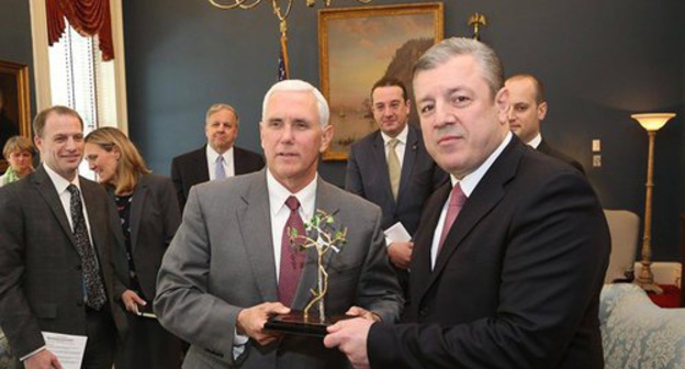 US Vice President Mike Pence and Georgian Prime Minister Giorgi Kvirikashvili. Photo: © Giorgi Kvirikashvili. https://sputnik-georgia.ru/politics/20170731/236821911/Nachalsja-vizit-vice-prezidenta-SShA-v-Gruziju.html US Vice President Mike Pence and Georgian Prime Minister Giorgi Kvirikashvili. Photo: © Giorgi Kvirikashvili. https://sputnik-georgia.ru/politics/20170731/236821911/Nachalsja-vizit-vice-prezidenta-SShA-v-Gruziju.html