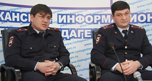 Konstantin Tomilin and Magomed Aligaziev, the participants of the press conference of the Dagestani Ministry of Internal Affairs. Photo http://www.riadagestan.ru/news/security/dagestantsy_stali_privykat_k_internet_uslugam_politsii/ Konstantin Tomilin and Magomed Aligaziev, the participants of the press conference of the Dagestani Ministry of Internal Affairs. Photo http://www.riadagestan.ru/news/security/dagestantsy_stali_privykat_k_internet_uslugam_politsii/