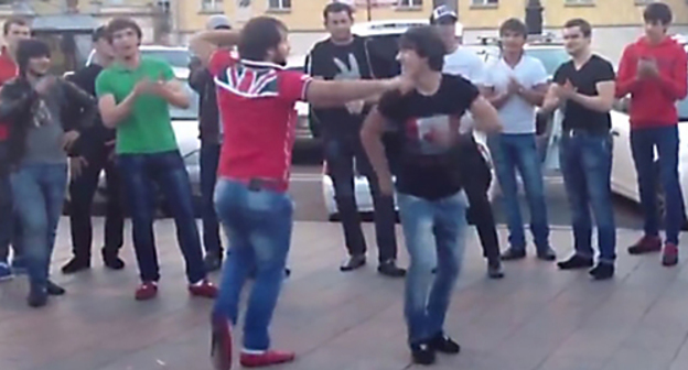 Young guys are dancing lezginka in Stavropol. Photo: screenshot of a video posted on YouTube by the user Andis Young guys are dancing lezginka in Stavropol. Photo: screenshot of a video posted on YouTube by the user Andis