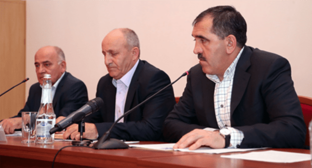 The Ingush leader Yunus-Bek Evkurov at the meeting of the Counter-Terrorism Commission in the Malgobek District. Photo http://www.ingushetia.ru/news/glava_ingushetii_provel_vneplanovoe_zasedanie_antiterroristicheskoy_komissii_v_malgobekskom_rayone/ The Ingush leader Yunus-Bek Evkurov at the meeting of the Counter-Terrorism Commission in the Malgobek District. Photo http://www.ingushetia.ru/news/glava_ingushetii_provel_vneplanovoe_zasedanie_antiterroristicheskoy_komissii_v_malgobekskom_rayone/