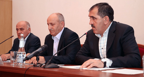 The Ingush leader Yunus-Bek Evkurov at the meeting of the Counter-Terrorism Commission in the Malgobek District. Photo http://www.ingushetia.ru/news/glava_ingushetii_provel_vneplanovoe_zasedanie_antiterroristicheskoy_komissii_v_malgobekskom_rayone/ The Ingush leader Yunus-Bek Evkurov at the meeting of the Counter-Terrorism Commission in the Malgobek District. Photo http://www.ingushetia.ru/news/glava_ingushetii_provel_vneplanovoe_zasedanie_antiterroristicheskoy_komissii_v_malgobekskom_rayone/