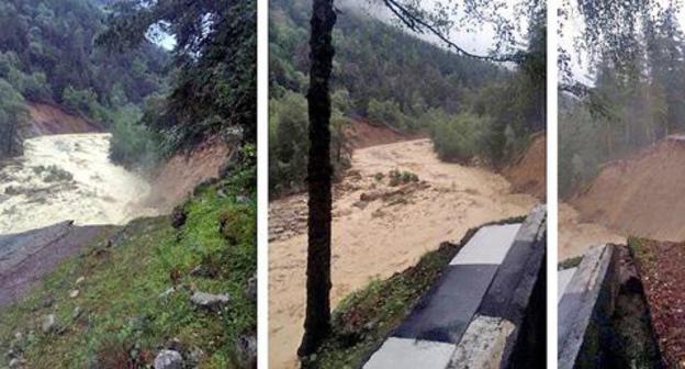 Mudflow in the Elbrus Region. Photo is provided by press service of Kabardino-Balkarian Republic head. Mudflow in the Elbrus Region. Photo is provided by press service of Kabardino-Balkarian Republic head.