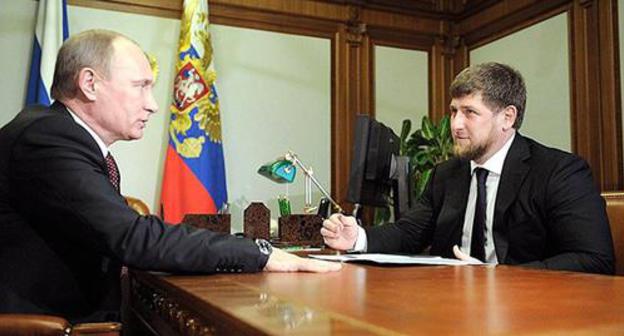 President Vladimir Putin and the head of Chechnya, Ramzan Kadyrov (on the right). Photo http://www.kremlin.ru/events/president/news/17444/photos President Vladimir Putin and the head of Chechnya, Ramzan Kadyrov (on the right). Photo http://www.kremlin.ru/events/president/news/17444/photos