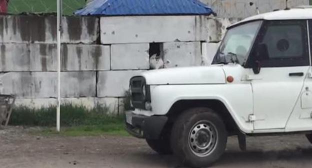 At the site of attack on the police post in Malgobek, May 12, 2017. Photo: press service of Ministry of Internal Affairs. At the site of attack on the police post in Malgobek, May 12, 2017. Photo: press service of Ministry of Internal Affairs.