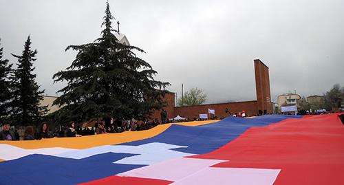 20-meter flag of Nagorny Karabakh. Photo by Alvard Grigoryan for the Caucasian Knot. 20-meter flag of Nagorny Karabakh. Photo by Alvard Grigoryan for the Caucasian Knot.