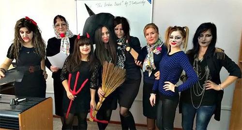 Halloween celebration by students in Dagestan. Photo: http://derbent.bezformata.ru/listnews/prazdnik-halloween/26333003/ Halloween celebration by students in Dagestan. Photo: http://derbent.bezformata.ru/listnews/prazdnik-halloween/26333003/