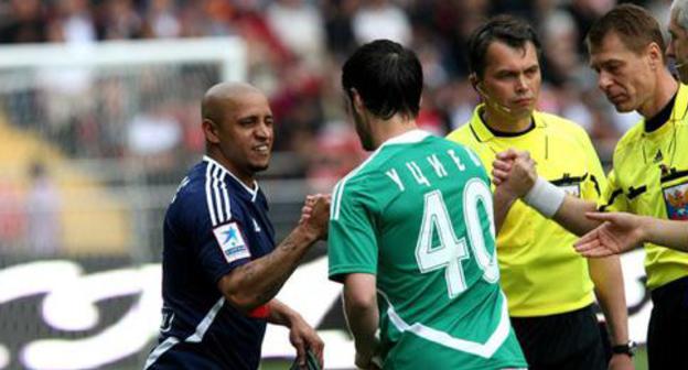 Players of the "Akhmat" and "Anji" FC. Photo http://fc-akhmat.ru Players of the "Akhmat" and "Anji" FC. Photo http://fc-akhmat.ru