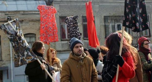 Participants of rally against sexual harassment of women in Georgia. Photo by Batumelebe for the Caucasian Knot. Participants of rally against sexual harassment of women in Georgia. Photo by Batumelebe for the Caucasian Knot.