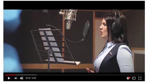 Screenshot of the video with a song performed by Anna Kuvychko and pupils of the cadet classes in Volgograd Screenshot of the video with a song performed by Anna Kuvychko and pupils of the cadet classes in Volgograd