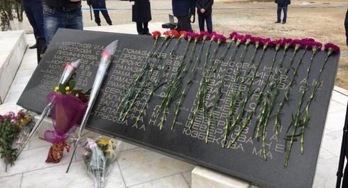 Memorial erected in the place of the house destroyed by terror act in 1996 in Kaspiysk. Photo: https://www.riadagestan.ru/news/society/v_kaspiyske_pochtili_pamyat_pogibshikh_vo_vremya_terakta_1996_goda/ Memorial erected in the place of the house destroyed by terror act in 1996 in Kaspiysk. Photo: https://www.riadagestan.ru/news/society/v_kaspiyske_pochtili_pamyat_pogibshikh_vo_vremya_terakta_1996_goda/