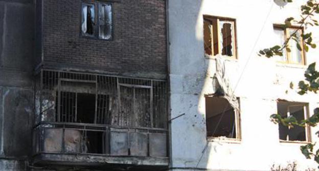 The balcony and windows of the apartment where suspected militants were blocked. Tbilisi, November 26, 2017. Photo by Inna Kukudjanova for the "Caucasian Knot" The balcony and windows of the apartment where suspected militants were blocked. Tbilisi, November 26, 2017. Photo by Inna Kukudjanova for the "Caucasian Knot"