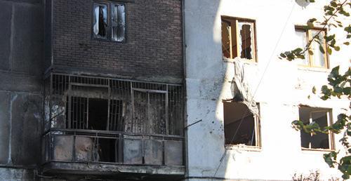 The balcony and windows of the apartment where suspected militants were blocked. Tbilisi, November 26, 2017. Photo by Inna Kukudjanova for the "Caucasian Knot" The balcony and windows of the apartment where suspected militants were blocked. Tbilisi, November 26, 2017. Photo by Inna Kukudjanova for the "Caucasian Knot"