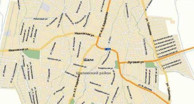 Akhmat Kadyrov Street in the city of Shali. Screenshot of the Yandex Maps Akhmat Kadyrov Street in the city of Shali. Screenshot of the Yandex Maps