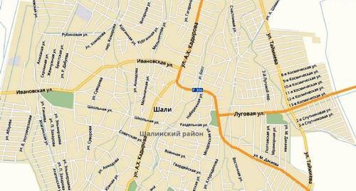 Akhmat Kadyrov Street in the city of Shali. Screenshot of the Yandex Maps Akhmat Kadyrov Street in the city of Shali. Screenshot of the Yandex Maps