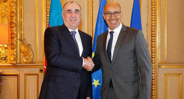 Harlem Désir (right) and Minister of Foreign Affairs of Azerbaijan Elmar Mammadyarov. Photo: http://www.mfa.gov.az/news/878/4116 Harlem Désir (right) and Minister of Foreign Affairs of Azerbaijan Elmar Mammadyarov. Photo: http://www.mfa.gov.az/news/878/4116