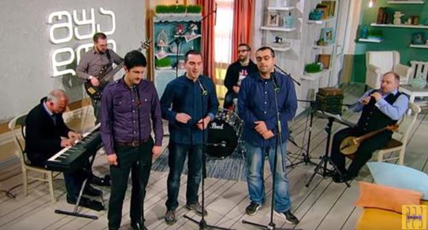 "Iriao" jazz band. Still picture: ირიაო - მეცხრე სიმფონია, https://www.youtube.com/watch?v=ZkXu5zVpoQ8&feature=youtu.be "Iriao" jazz band. Still picture: ირიაო - მეცხრე სიმფონია, https://www.youtube.com/watch?v=ZkXu5zVpoQ8&feature=youtu.be