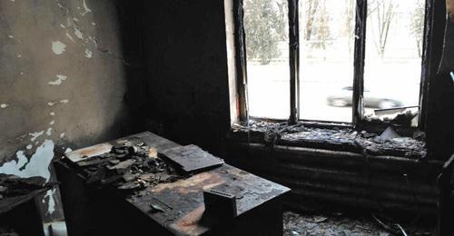 Aftermath of the attack on Ingush office of the Human Rights Centre (HRC) "Memorial". Photo is provided by press service of HRC "Memorial" Aftermath of the attack on Ingush office of the Human Rights Centre (HRC) "Memorial". Photo is provided by press service of HRC "Memorial"