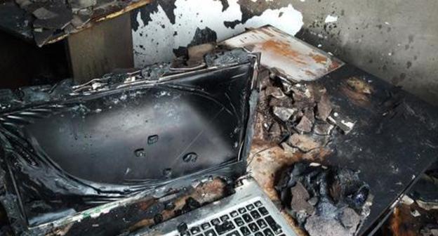 Arson in the office of the Human Rights Centre "Memorial" in Ingushetia after fire. Photo by the 'Caucasian Knot' correspondent. Arson in the office of the Human Rights Centre "Memorial" in Ingushetia after fire. Photo by the 'Caucasian Knot' correspondent.
