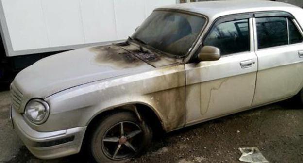 The HRC "Memorial" car set on fire after Oyub Titiev's advocate had driven it in Makhachkala on January 20th. Photo: Yekaterina Sokiryanskaya's personal page on Facebook https://www.facebook.com/ekaterina.sokirianskaia The HRC "Memorial" car set on fire after Oyub Titiev's advocate had driven it in Makhachkala on January 20th. Photo: Yekaterina Sokiryanskaya's personal page on Facebook https://www.facebook.com/ekaterina.sokirianskaia