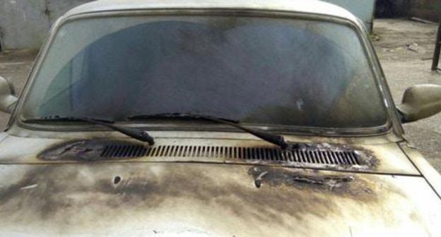 The arson of a car belonging to the office of the Human Rights Centre (HRC) "Memorial" in Dagestan. Photo: Cornella Cozonac (RFE/RL) The arson of a car belonging to the office of the Human Rights Centre (HRC) "Memorial" in Dagestan. Photo: Cornella Cozonac (RFE/RL)