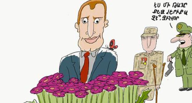 Caricature of Armenian Defence Minister Vigen Sargsyan published by MediaLab.am. Photo: MediaLab.am. Caricature of Armenian Defence Minister Vigen Sargsyan published by MediaLab.am. Photo: MediaLab.am.