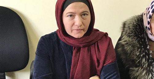 Napisat Magomedova, mother of Islam Magomedov at a press conference in Makhachkala. February 8, 2018. Photo by Patimat Makhmudova for the "Caucasian Knot" Napisat Magomedova, mother of Islam Magomedov at a press conference in Makhachkala. February 8, 2018. Photo by Patimat Makhmudova for the "Caucasian Knot"