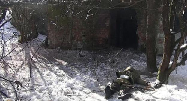 An alleged militant killed by the law enforcers in the Nazran District on February 10, 2018. Photo by the NAC press service http://nac.gov.ru/kontrterroristicheskie-operacii/v-ingushetii-v-hode-kto-neytralizovany-dvoe.html An alleged militant killed by the law enforcers in the Nazran District on February 10, 2018. Photo by the NAC press service http://nac.gov.ru/kontrterroristicheskie-operacii/v-ingushetii-v-hode-kto-neytralizovany-dvoe.html