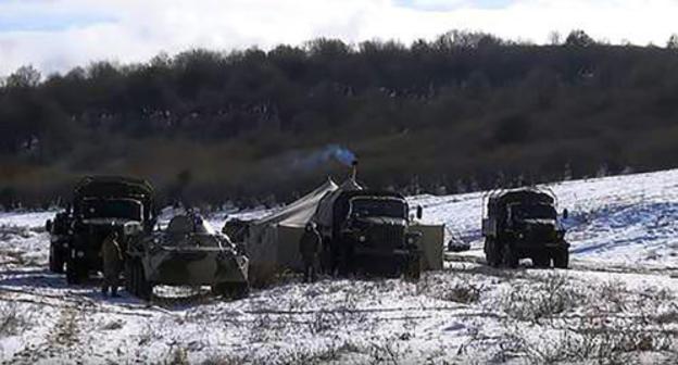 Special forces' vehicles at the place of special operation in Ingushetia. Photo: screenshot of NAC video Special forces' vehicles at the place of special operation in Ingushetia. Photo: screenshot of NAC video