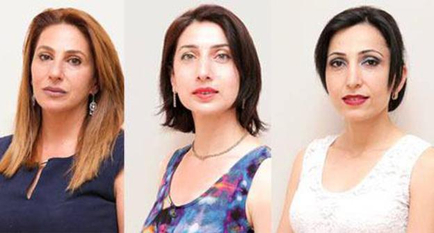Zaruhi Postandjyan, Sona Agekyan, and Marine Khachatryan. Photo by the press service of the Yerevan Mayoralty Zaruhi Postandjyan, Sona Agekyan, and Marine Khachatryan. Photo by the press service of the Yerevan Mayoralty