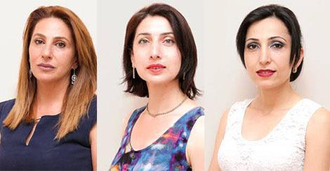 Zaruhi Postandjyan, Sona Agekyan, and Marine Khachatryan. Photo by the press service of the Yerevan Mayoralty Zaruhi Postandjyan, Sona Agekyan, and Marine Khachatryan. Photo by the press service of the Yerevan Mayoralty