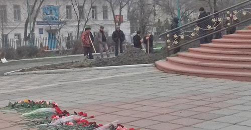 The territory of the Saint George the Victorious Church in Kizlyar. February 20, 2018. Photo by the press service of the city administration of Kizlyar http://mo-kizlyar.ru