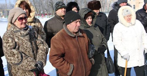 Miners' picket in Gukovo, February 26, 2018. Photo by Vyacheslav Prudnikov for the Caucasian Knot. Miners' picket in Gukovo, February 26, 2018. Photo by Vyacheslav Prudnikov for the Caucasian Knot.