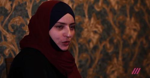 Zalina Gabibulaeva, a resident of Dagestan. Screenshot of the video by the "Dozhd" (Rain) TV Channel https://tvrain.ru/teleshow/reportazh/iz_halifata_za_reshetku-459102/ Zalina Gabibulaeva, a resident of Dagestan. Screenshot of the video by the "Dozhd" (Rain) TV Channel https://tvrain.ru/teleshow/reportazh/iz_halifata_za_reshetku-459102/