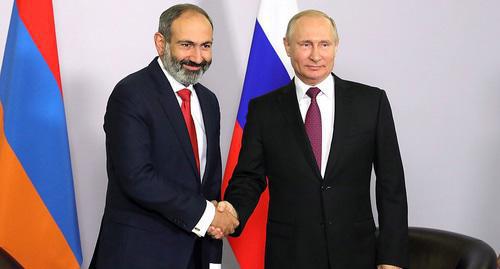 Russian President Vladimir Putin (on the right) with Nikol Pashinyan, the Prime Minister of Armenia. Photo http://kremlin.ru/ Russian President Vladimir Putin (on the right) with Nikol Pashinyan, the Prime Minister of Armenia. Photo http://kremlin.ru/