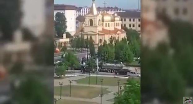 Screenshot of the video of the attack on church in Grozny https://www.youtube.com/watch?v=ubzraQN5jRU Screenshot of the video of the attack on church in Grozny https://www.youtube.com/watch?v=ubzraQN5jRU