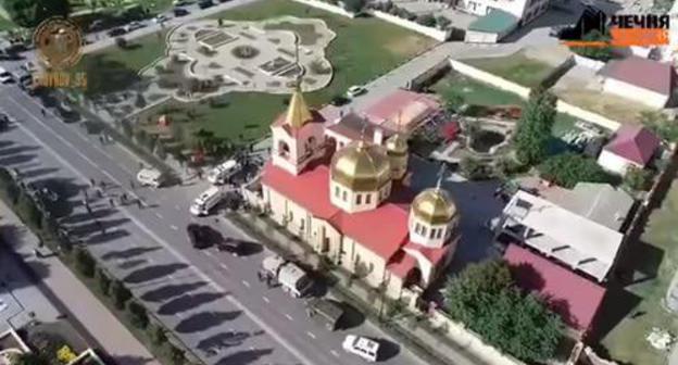 Archangel Michael Church in Grozny. Screenshot: https://www.youtube.com/watch?v=pyDFzARA7zw&t=73s Archangel Michael Church in Grozny. Screenshot: https://www.youtube.com/watch?v=pyDFzARA7zw&t=73s