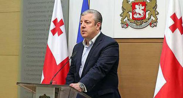 Giorgi Kvirikashvili speaks in front of the journalists on May 31, 2018. Photo by the press service of the Prime Minister of Georgia https://www.facebook.com/KvirikashviliOfficial Giorgi Kvirikashvili speaks in front of the journalists on May 31, 2018. Photo by the press service of the Prime Minister of Georgia https://www.facebook.com/KvirikashviliOfficial