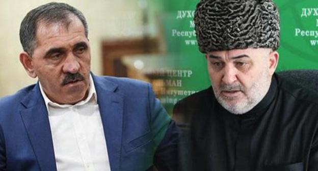 Yunus-Bek Evkurov (on the left) and Isa Khamkhoev. Photo: http://islamdag.ru, Sputnik / Mikhail Voskresensky, collage by the "Caucasian Knot" Yunus-Bek Evkurov (on the left) and Isa Khamkhoev. Photo: http://islamdag.ru, Sputnik / Mikhail Voskresensky, collage by the "Caucasian Knot"