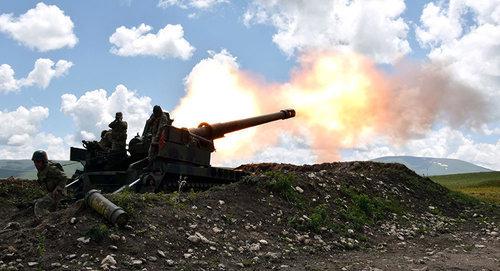Firing of the Azerbaijani weapons. Photo by the press service of the Azerbaijani Ministry of Defence Firing of the Azerbaijani weapons. Photo by the press service of the Azerbaijani Ministry of Defence
