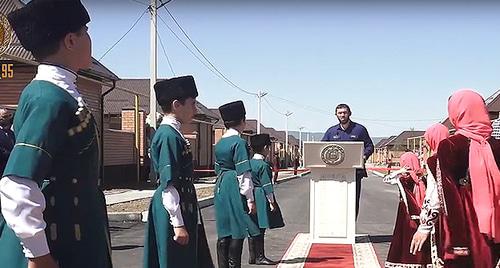 Magomed Daudov, Speaker of the Chechen Parliament, at an opening ceremony of a new settlement in the Chechen village of Kurchaloy. June 13, 2018. Photo http://chechnya.gov.ru/page.php?r=126&id=21245 Magomed Daudov, Speaker of the Chechen Parliament, at an opening ceremony of a new settlement in the Chechen village of Kurchaloy. June 13, 2018. Photo http://chechnya.gov.ru/page.php?r=126&id=21245