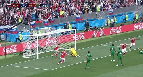 Yuri Gazinsky's goal on June 14, 2018. Screenshot of a live broadcast of the match https://www.youtube.com/watch?v=xoAjKb0mLeo Yuri Gazinsky's goal on June 14, 2018. Screenshot of a live broadcast of the match https://www.youtube.com/watch?v=xoAjKb0mLeo