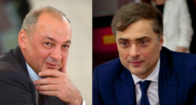 Magomedsalam Magomedov, Vladislav Surkov. Photo: Kremlin.ru, Sputnik/Natalia Airiyan. Collage by the 'Caucasian Knot' Magomedsalam Magomedov, Vladislav Surkov. Photo: Kremlin.ru, Sputnik/Natalia Airiyan. Collage by the 'Caucasian Knot'