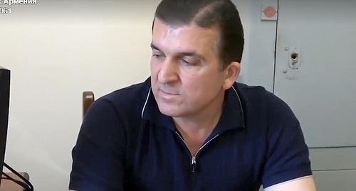Vachagan Kazaryan after detention. Photo: screenshot of the video on NewsamChannel YouTube Channel Vachagan Kazaryan after detention. Photo: screenshot of the video on NewsamChannel YouTube Channel