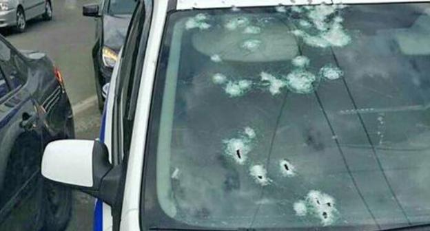 Bullet holes in windscreen, Krasnodar, August 28, 2017. Photo: Typodar / twitter.com/typodar Bullet holes in windscreen, Krasnodar, August 28, 2017. Photo: Typodar / twitter.com/typodar