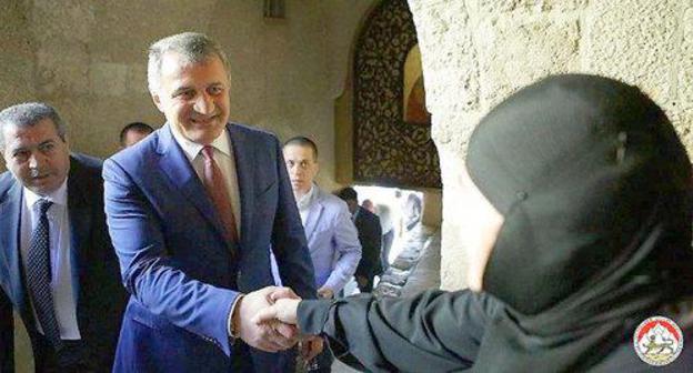 Anatoly Bibilov during official visit to Syria, July 24, 2018. Photo is provided by the press service of the President of South Ossetia, http://presidentruo.org/poseshhenie-glavnyx-svyatyn-sirii/ Anatoly Bibilov during official visit to Syria, July 24, 2018. Photo is provided by the press service of the President of South Ossetia, http://presidentruo.org/poseshhenie-glavnyx-svyatyn-sirii/