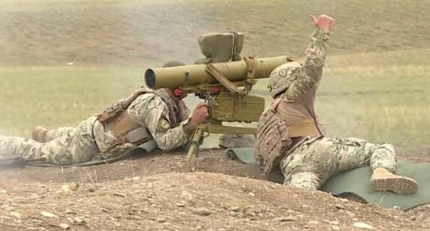 Military drills in Georgia. Screenshot: https://1tv.ge/ru/news/amerikanskie-dzhavelin-na-voennykh-uchenijakh-v-vaziani-foto-video/ Military drills in Georgia. Screenshot: https://1tv.ge/ru/news/amerikanskie-dzhavelin-na-voennykh-uchenijakh-v-vaziani-foto-video/